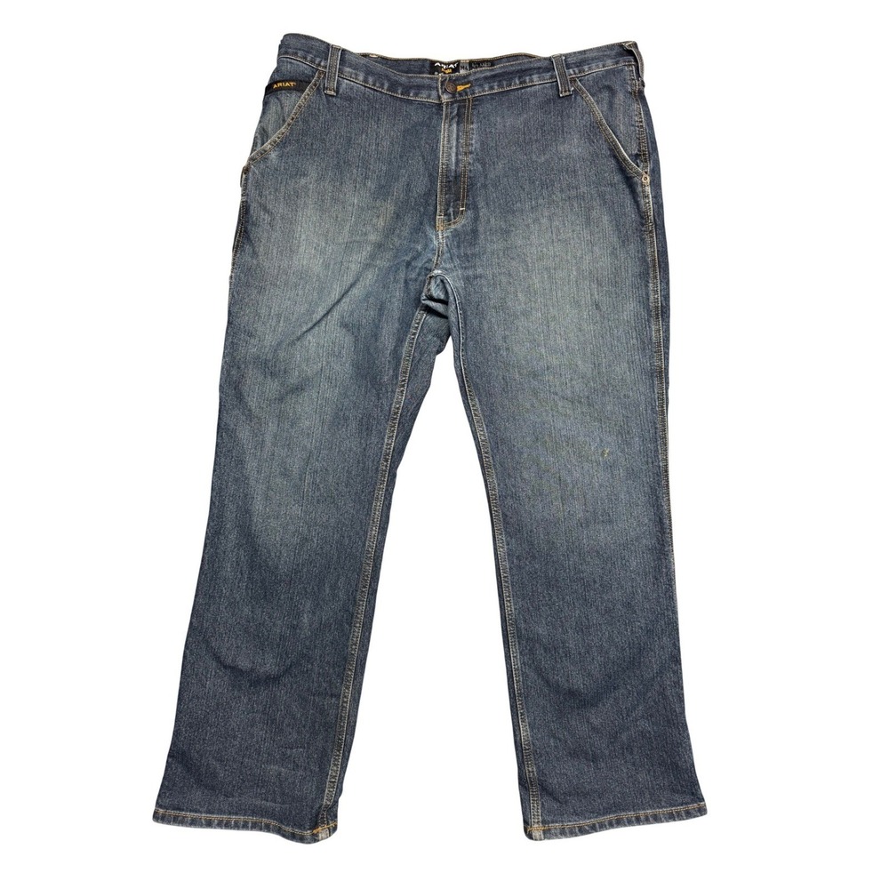 Ariat Rebar M4 Relaxed Boot Cut Work Jeans Mens 40x32 Blue Denim Carpenter